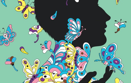 illustration showing the silhouette of a gender fluid person